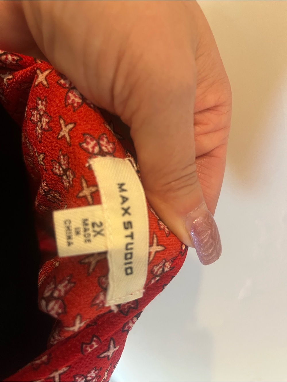 Max Studio dress 2X Red Floral Wrap Maxi Dress with Ruffle - Picture 2 of 3